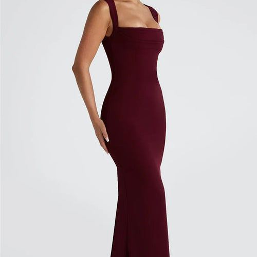 Load image into Gallery viewer, Square Collar Sleeveless Sexy Maxi Dress For Woman Fashion Spring Summer New High Waist Bodycon Club Party Long Dress
