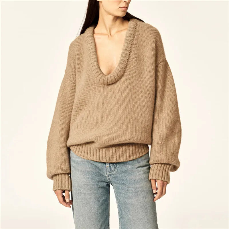 Long Sleeve Loose Knit Sweater Women Winter O Neck Pullovers Casual Warm Knitted Sweaters Tops Femme Knit Pullover Tops