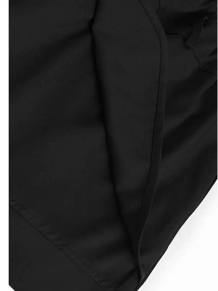 High Elastic Waist Black Irregular Hem Casual A-line Half-body Skirt Women Fashion Tide New Spring Autumn 2025 1DH6581