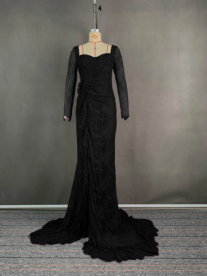 Long Dresses for Party Evening Formall Bodycon Summer Clothes Women 2024 Autumn Summer Lace Floor-Length Dress