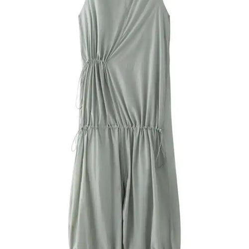 Load image into Gallery viewer, Women White Gray Big Size Long Elegant Thin Dress New Square Collar Sleeveless Fashion Tide Spring Summer 2025 1DH6054
