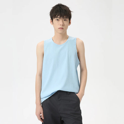 Load image into Gallery viewer, Minimalist Men&#39;s Thin Tank Tops Solid Color Casual Round Neck Sleeveless Loose Sport Top Chic Summer 9C6263
