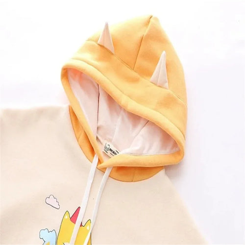 Load image into Gallery viewer, Harakuju Cartoon Fox Print Casual Pullover Hoodies Women Winter Long Sleeve Hooded Sweatshirt Girly Loose Female Fleece Top
