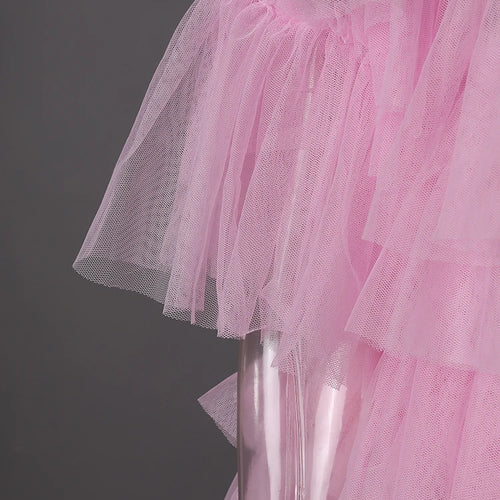 Load image into Gallery viewer, Mesh T-shirt Cake Half-body Skirt Two Pieces Suit New Round Neck Short Sleeve Women Fashion Spring Summer 2025 CPG3209
