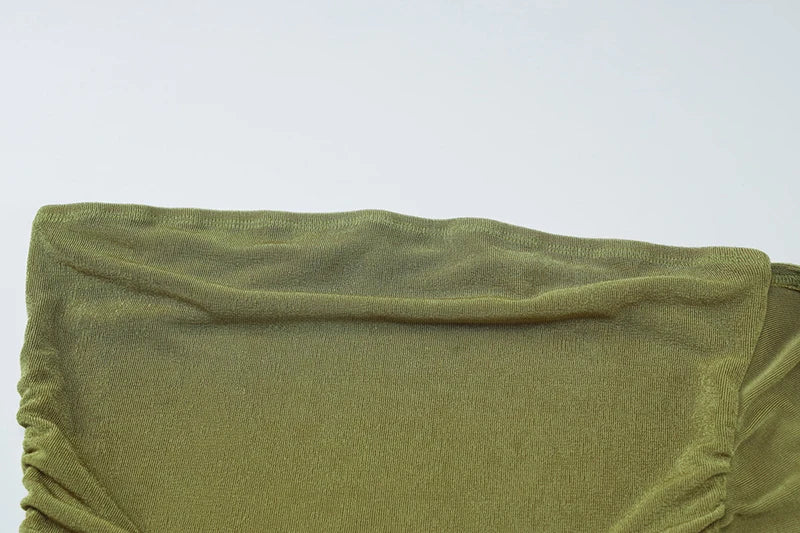 Halter Strapless Sexy Maxi Dress For Women Fashion Green Off-shoulder Backless Sleeveless Bodycon Elegant Long Dress