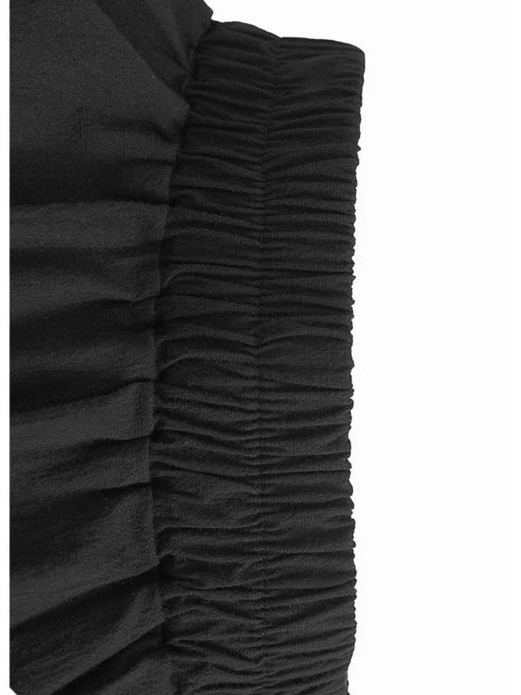 High Elastic Waist Black Dot Printed Irregular Long Wide Leg Pants New Trousers Women Fashion Spring Autumn 2025 1DH9642