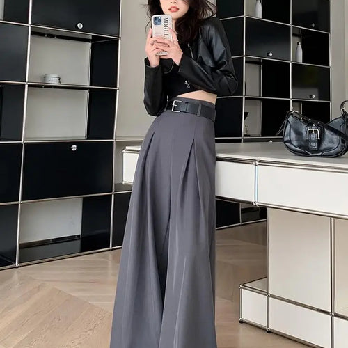 Load image into Gallery viewer, Solid High Waist Casual Suit Long Pants Women's Straight Wide Leg Trousers Slim Summer 2024 New Loose Versatile Fashion Popular
