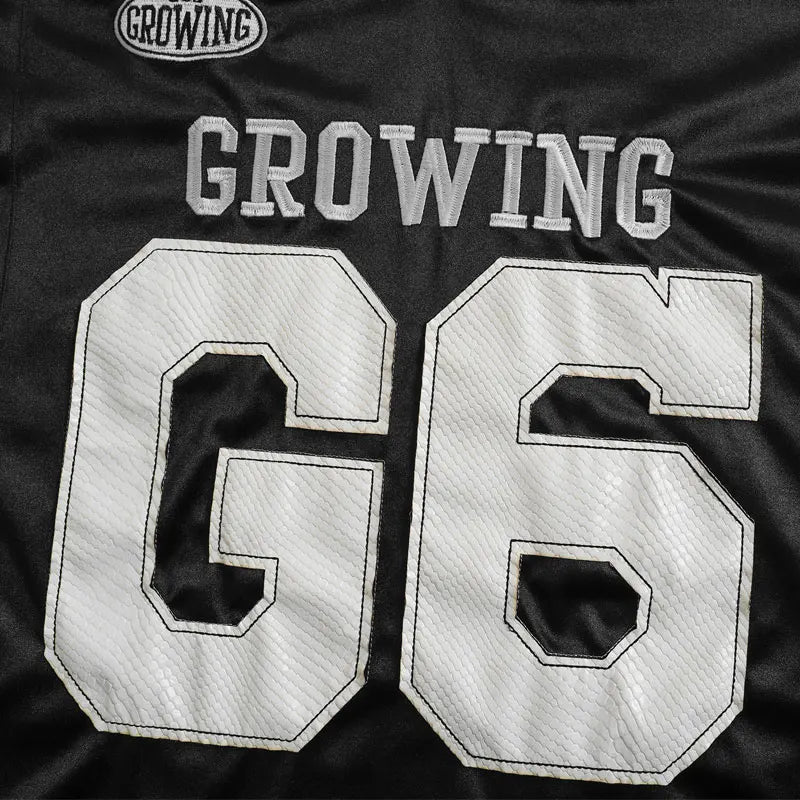 Vintage Jersey T-Shirt Y2K Embroidered Snake Patch Sports V-Neck Tshirt Streetwear Hip Hop Harajuku Casual Baggy Top Tee Shirts