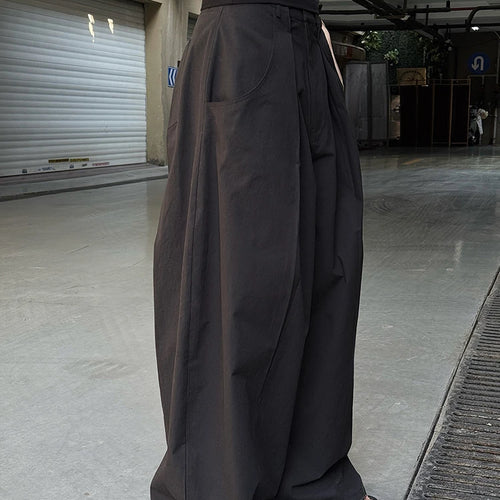 Load image into Gallery viewer, High Waist Khaki Pleated Pocket Brief Long Wide Leg Pants New Trousers Women Fashion Tide Spring Autumn 2025  1DJ1347
