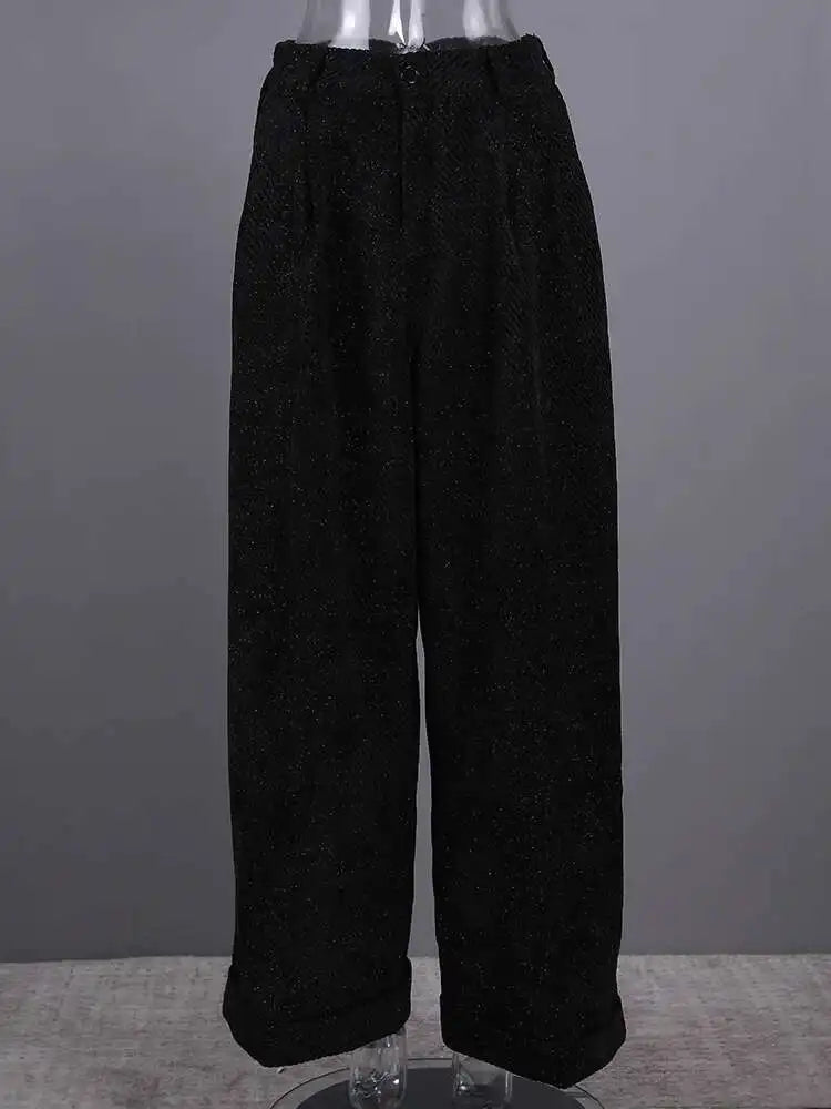 High Waist Wine Red Brief Thick Long Elegant Wide Leg Pants New Trousers Women Fashion Tide Spring Autumn 2025 CPG2797