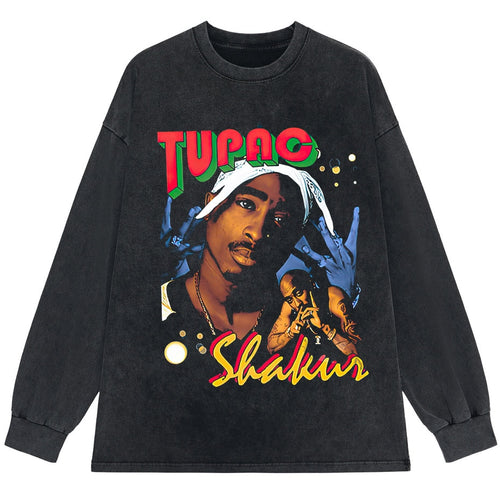 Load image into Gallery viewer, Vintage 90s Hip Hop long T Shirt Women Retro Washed 100% Cotton Tops Tees Tupac Travis Palyboi Rap Tshirt v2
