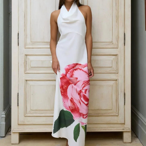 Load image into Gallery viewer, Sexy Backless Printed Swing Neck Dress For Women Slim Elegant Evening Dress Female Classical Temperament Maxi Party 2024
