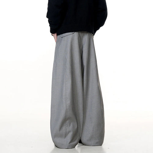 Load image into Gallery viewer, Men's Suit Pants New American High Street Curved Knife Chic Loose Pleated Niche Design Solid Color Male Trousers 9W1951
