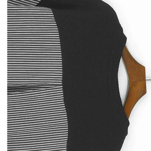 Load image into Gallery viewer, Blue Knitting Striped Irregular Sweatshirt New Round Neck Long Sleeve Women Big Size Fashion Spring Autumn 2025 1DH8043
