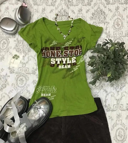 Summer T Shirts Women Clothing Short Sleeve O-neck Tees Fashion Korean Camisetas Y2k Tops 2024 Ropa Mujer Casual Print Tshirt