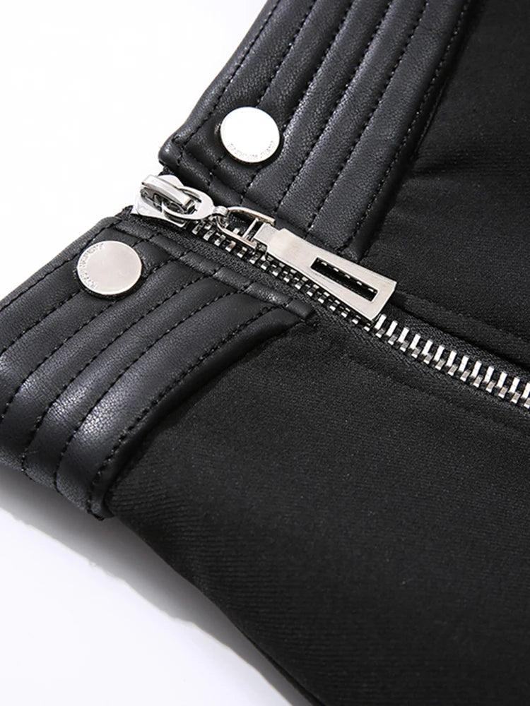 Solid Patchwork Zipper Slimming Skirts For Women High Waist Spliced Pockets Designer Bodycon Skirt Female Fashion