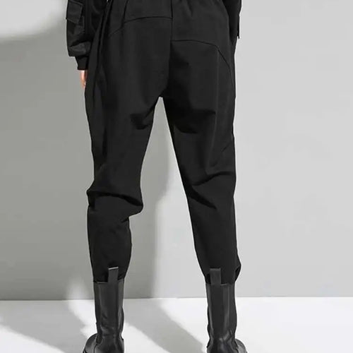 Load image into Gallery viewer, High Elastic Waist Black Contrast Color Long Harem Trousers New Loose Fit Pants Women Fashion Spring Autumn 2025 1DE2454
