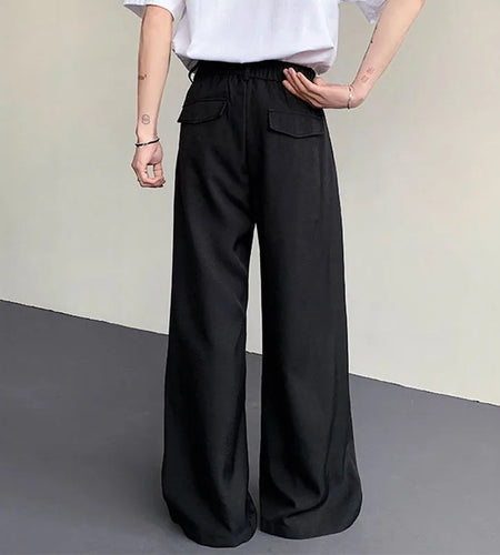 Men's Suit Pants Spring Loose Rivet Solid Color Decoration Wide Leg Fashionable Male Casual Trousers 2025 9W1522