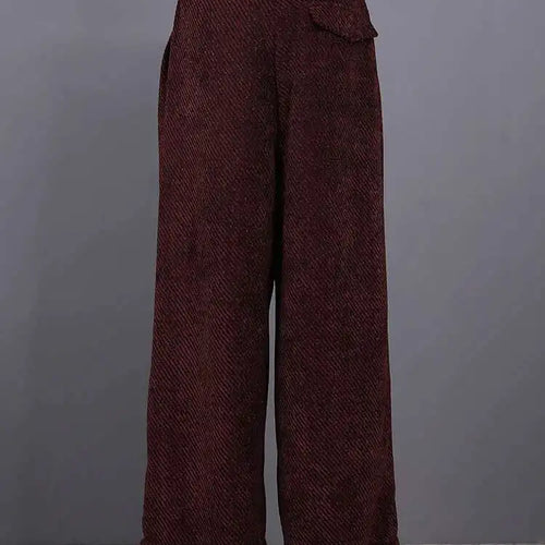 Load image into Gallery viewer, High Waist Wine Red Brief Thick Long Elegant Wide Leg Pants New Trousers Women Fashion Tide Spring Autumn 2025 CPG2797
