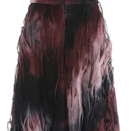 Load image into Gallery viewer, High Elastic Waist Orange Tie Dye Irregular A-line Half-body Skirt Women Fashion Tide New Spring Autumn 2025 1DH5392
