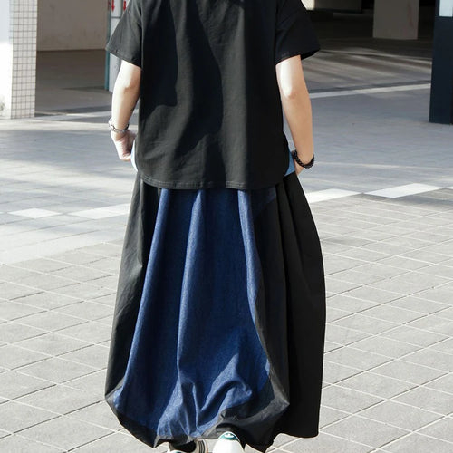 Load image into Gallery viewer, Women Black Pattern Printed Big Size Casual T-shirt New Round Neck Short Sleeve Fashion Tide Spring Summer 2025 1DJ1186
