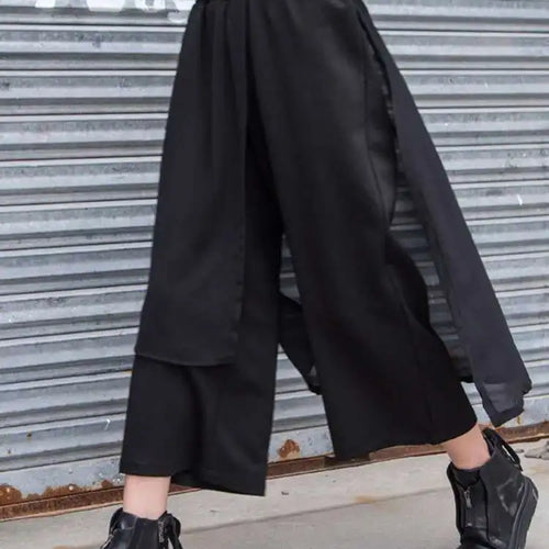 Load image into Gallery viewer, High Elastic Waist Black Chiffon Asymmetric Pants New Loose Fit Trousers Women Fashion Tide Spring Autumn 2025 1DF4656
