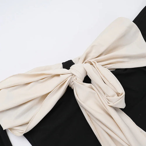 Load image into Gallery viewer, Patchwork Off-shoulder Sexy Maxi Dress For Women Gown Contrast Color Strapless Long Sleeve Bodycon Sexy Long Dress
