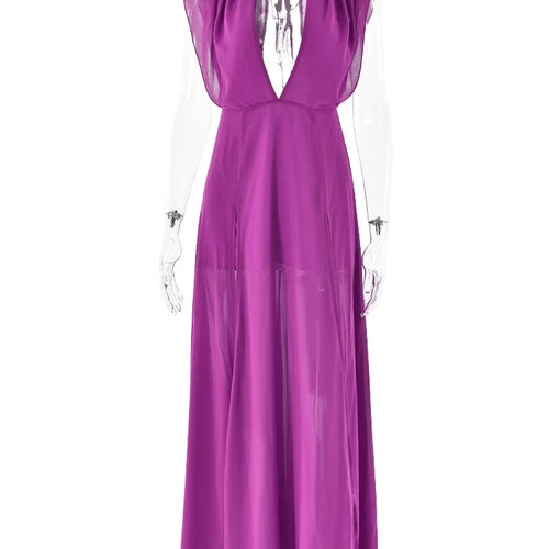 Load image into Gallery viewer, Elegant Sleeveless Bodycon Slit Party Evening Dress Women Sexy Deep V Backless Long Dress Autumn Winter Vestido 2024
