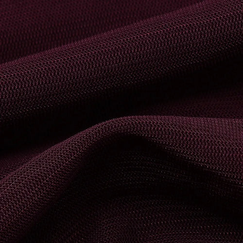 Load image into Gallery viewer, Elegant Hollow Out Sexy Mini Dress For Women Wine Red O Neck Sheer Long Sleeve Bodycon Club Party Sexy Dress Vestidos
