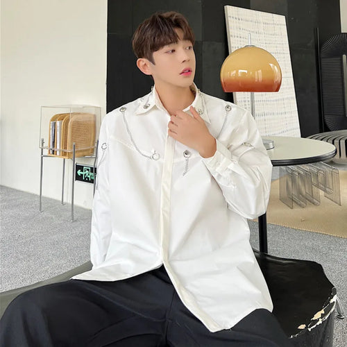 Load image into Gallery viewer, Men&#39;s Shirts Summer New Fashionable Multi Metal Zipper Design Casual Single Breatesd Trendy Korean Male Shirt 9A7678
