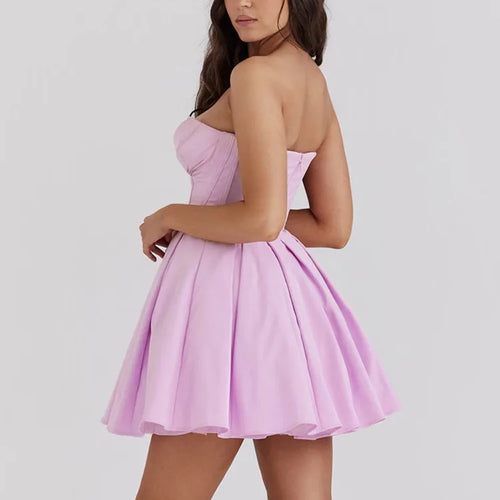 Load image into Gallery viewer, Sexy Strapless Pleated Dress Tight Backless Dress Women Temperament Party Evening Dress Vacation Beachwear Spring 2025
