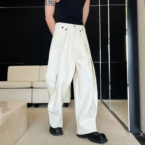 Load image into Gallery viewer, Men&#39;s Trousers Loose Cut Loose Wide Leg Jeans Solid Color Patchwork Baggy Denim Pants Korean Fashion Street 9A7433
