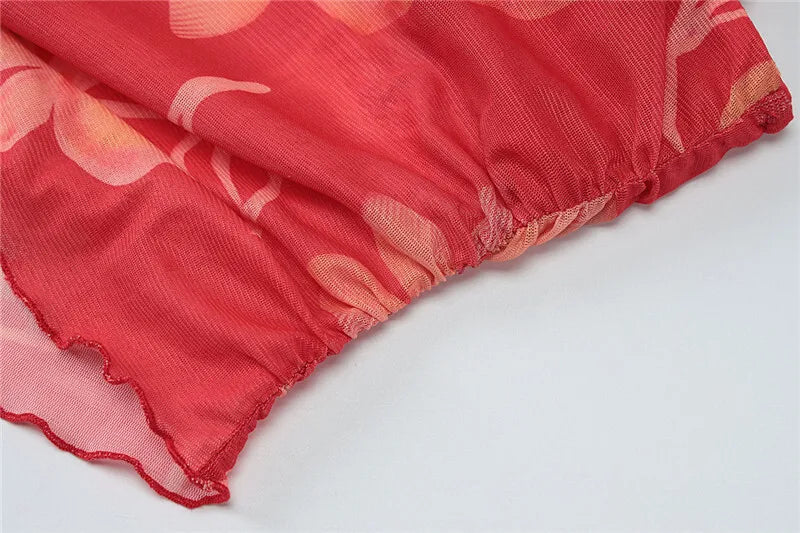 Halter Deep V Neck Ruffled Sexy Maxi Dress For Women Fashion Sleeveless Backless High Waist Bodycon Club Printed Dress