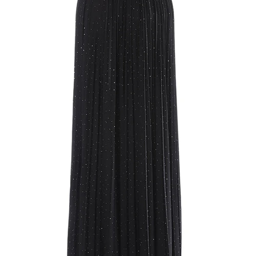 Load image into Gallery viewer, High Elastic Waist Purple Rhinestones Pleated A-line Half-body Skirt Women Fashion Tide New Spring Autumn 2025 1DJ1032
