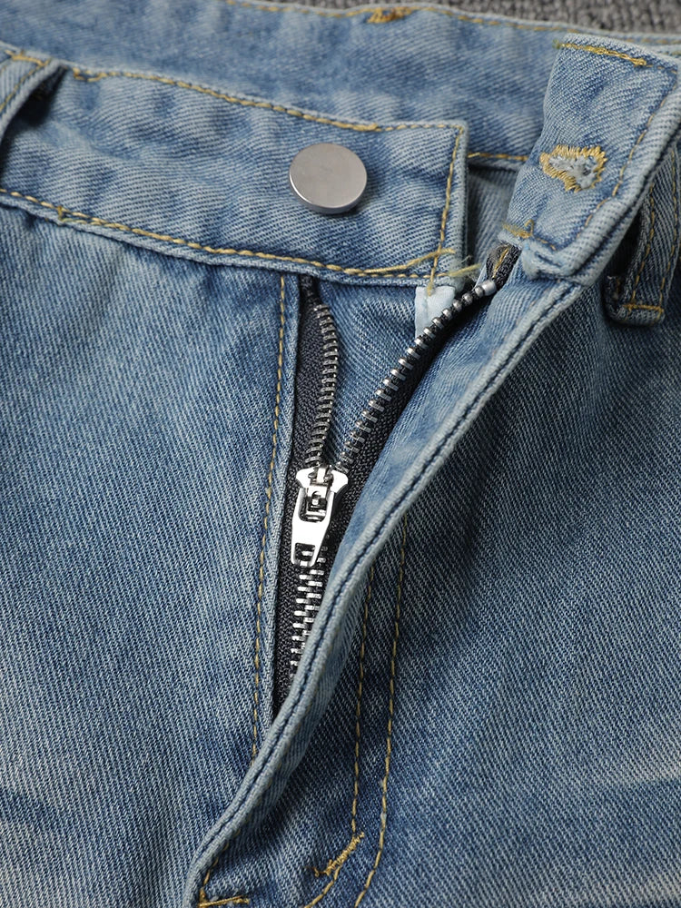 High Waist Blue Denim Vintage Pocket Casual Wide Leg Jeans New Women Trousers Fashion Tide Spring Autumn 2025 CPG3090