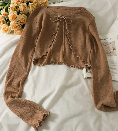 Women Thin Coat Casual Bow Summer Sun Protection Clothes Female Cardigan Shirt Lolita Covers Tops Blouse Woman Blusa