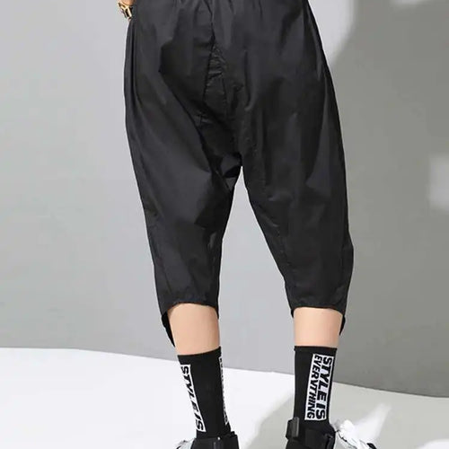 Load image into Gallery viewer, High Elastic Waist Black Pleated Casual Harem Pants New Loose Fit Trousers Women Fashion Tide Spring Autumn 2025 1DF4713
