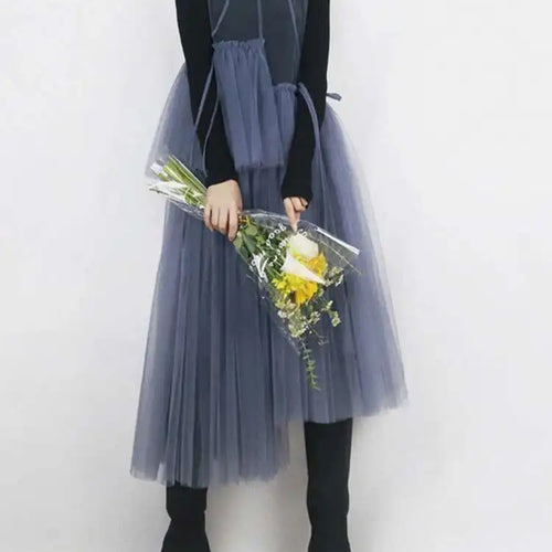 Load image into Gallery viewer, Women Green Mesh Irregular Elegant Dress New Round Neck Sleeveless Loose Fit Fashion Tide Spring Summer 2025 1DF9867
