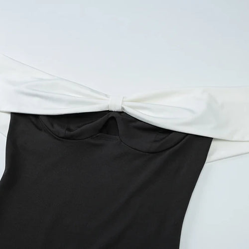 Load image into Gallery viewer, Off-shoulder Backless Sexy Mini Dress For Women Robe Fashion Patchwork Strapless Sleeveless Split Club Party Dress
