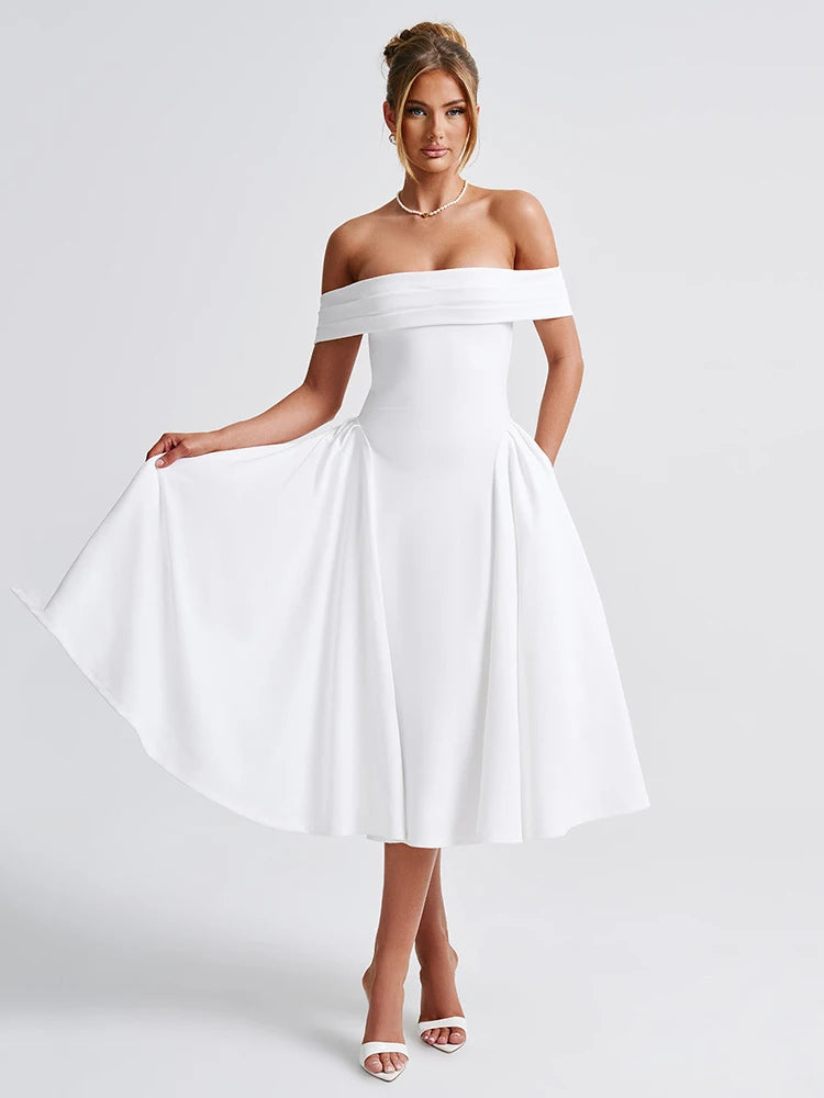 Elegant Strapless High Stretch Tight Long Dress For Women Pleated Party Club Evening Dress Sexy Backless Vestido Female