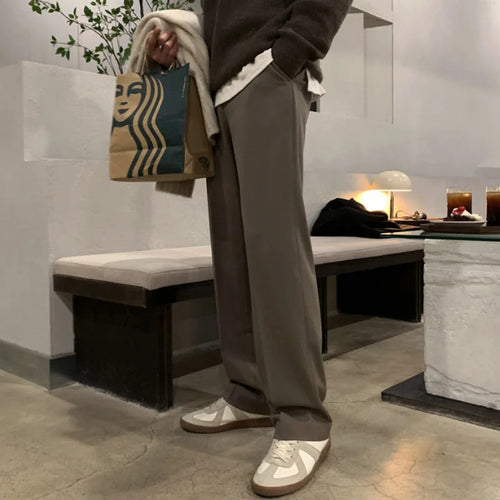 Load image into Gallery viewer, Men&#39;s Suit Pants Japanese Style Pleated Solid Color Male Straight Trousers Casual Men Wear Spring Stylish 9C4902
