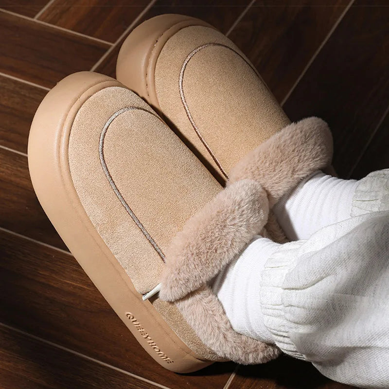 Women's Boots Snow Slip On Ankle Boots For Women Heels Winter Boots Platform Shoes Woman 2025 New Fur botas mujer Winter Shoes