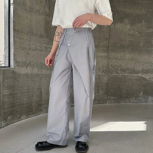 Load image into Gallery viewer, Fashion Male Casual Pants High Waist Patchwork Lace-up Men&#39;s Straight Trousers Fold Patchwork Summer Trend 9C5525
