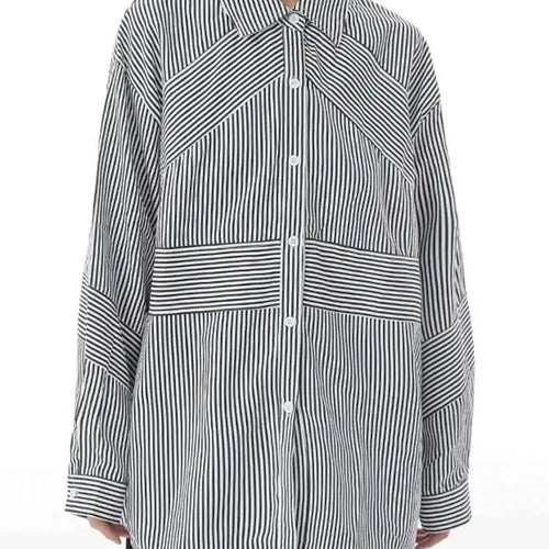 Load image into Gallery viewer, Women Blue Striped Big Size Casual Blouse New Lapel Long Sleeve Loose Fit Shirt Fashion Tide Spring Autumn 2025  1DH2926
