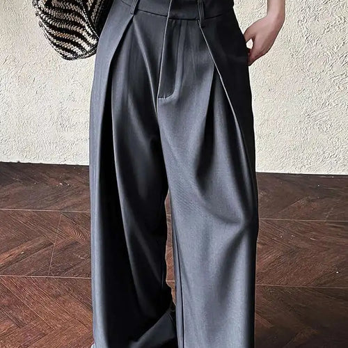Load image into Gallery viewer, High Waist Black Lace Spliced Pleated Long Wide Leg Pants New Trousers Women Fashion Tide Spring Autumn 2025 1DJ0100
