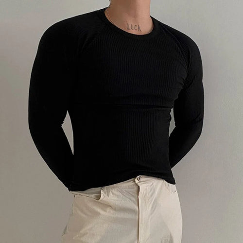 Load image into Gallery viewer, Men's T-shirts New Simple Slim Fit Long Sleeved Trendy Men's Spring Solid Color Round Neck Korean Design Clothing 9W1439
