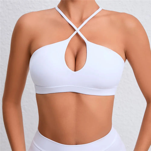 Load image into Gallery viewer, Hot Girl Hollow Out Running Sports Bra Fitness Yoga Bra Crop Tank Top Underwear Women Vest Shockproof Shirt Jogging Sportswear

