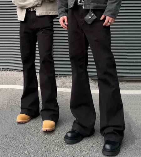 Men's Jeans New American High Street Micro Flared Denim Pants Handsome Trendy Straight Wide Leg Male Trousers 9W1430