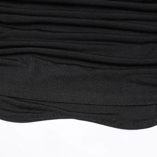 Load image into Gallery viewer, Women Black Cross Irregular Pleated Elegant T-shirt New Round Neck Sleeveless Fashion Tide Spring Summer 2025 CPDB102
