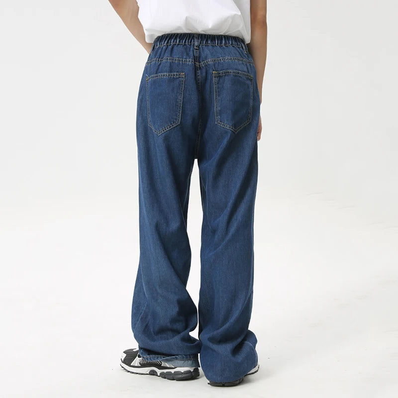 American Style Causal Men's Denim Pants Fashion Loose Wide Leg Male Trousers Summer Stylish Autumn Tide 9C5900